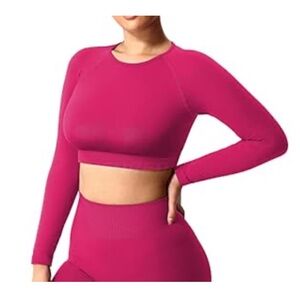 Women's Seemless Long Sleeve Crop Top